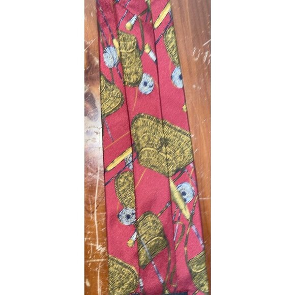 liberty of london silk fly fishing tie Burgundy USA - Picture 7 of 11